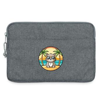 Laperm Katzenrasse Cartoon Sonnenbrille Strand - Laptoptasche 13" - Grau meliert - Vorne