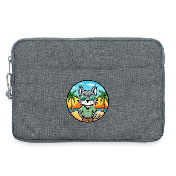 Korat Katzenrasse Cartoon Sonnenbrille Strand - Laptoptasche 13" - Grau meliert - Vorne