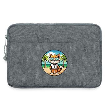 Javanische Katzenrasse Cartoon Sonnenbrille Strand - Laptoptasche 13" - Grau meliert - Vorne