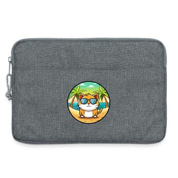 Hosico Katzenrasse Cartoon Sonnenbrille Strand - Laptoptasche 13" - Grau meliert - Vorne