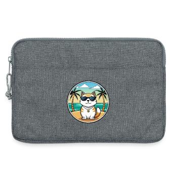 Japanische Bobtail Katzenrasse Cartoon Sonnenbrille Strand - Laptoptasche 13" - Grau meliert - Vorne