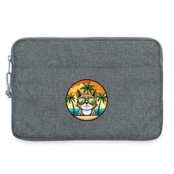Exotische Kurzhaarkatze Rasse Cartoon Sonnenbrille Strand - Laptoptasche 13" - Grau meliert - Vorne
