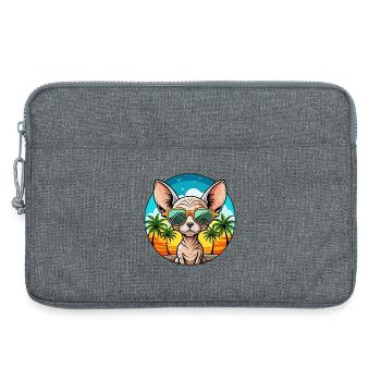 Devon Rex Katzenrasse Cartoon Sonnenbrille Strand - Laptoptasche 13" - Grau meliert - Vorne