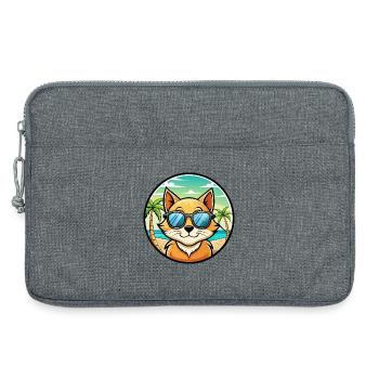 Donskoy Katzenrasse Cartoon Sonnenbrille Strand - Laptoptasche 13" - Grau meliert - Vorne