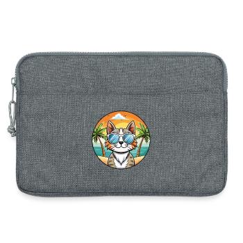 American Curl Katzenrasse Cartoon Sonnenbrille Strand - Laptoptasche 13" - Grau meliert - Vorne
