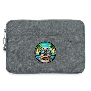 Faultier Lustige Cartoon Sommer Strand Sonnenbrille Cool - Laptoptasche 13" - Grau meliert - Vorne