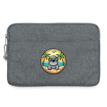 Siegel Lustige Cartoon Sommer Strand Sonnenbrille Aufkleber - Laptoptasche 13" - Grau meliert - Vorne