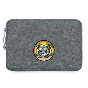 Rat Drôle Dessin Animé Plage D’été Lunettes De Soleil Autocollant - Sacoche pour ordinateur portable 13 pouces - gris chiné - Devant