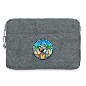 Papagei Lustige Cartoon Sommer Strand Sonnenbrille Cool - Laptoptasche 13" - Grau meliert - Vorne