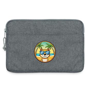 Katze Lustige Cartoon Sommer Strand Sonnenbrille Aufkleber - Laptoptasche 13" - Grau meliert - Vorne