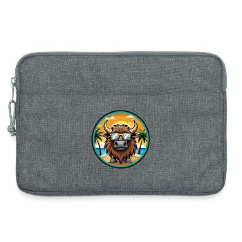 Bison Lustige Cartoon Sommer Strand Sonnenbrille Cool - Laptoptasche 13" - Grau meliert - Vorne