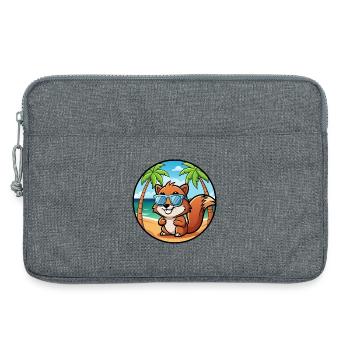 Écureuil Drôle Dessin Animé Plage Été Lunettes de soleil - Sacoche pour ordinateur portable 13 pouces - gris chiné - Devant
