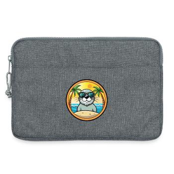 Siegel Lustige Cartoon Sommer Strand Sonnenbrille Aufkleber - Laptoptasche 13" - Grau meliert - Vorne