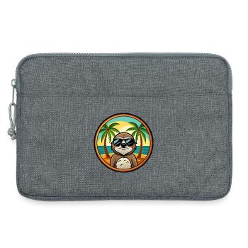 Faultier Lustige Cartoon Sommer Strand Sonnenbrille Cool - Laptoptasche 13" - Grau meliert - Vorne