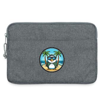 Pinguin Lustige Cartoon Sommer Strand Sonnenbrille Cool - Laptoptasche 13" - Grau meliert - Vorne