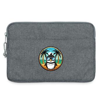 Pinguin Lustige Cartoon Sommer Strand Sonnenbrille Cool - Laptoptasche 13" - Grau meliert - Vorne