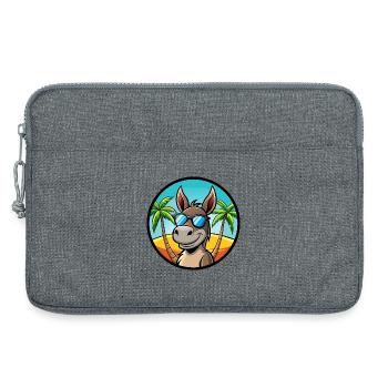 Esel Lustige Cartoon Sommer Strand Sonnenbrille Cool - Laptoptasche 13" - Grau meliert - Vorne