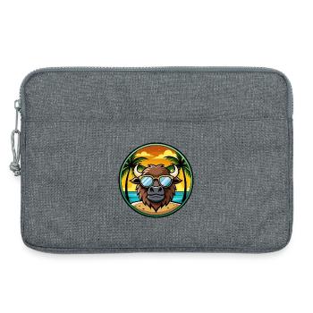 Büffel Lustige Cartoon Sommer Strand Sonnenbrille Cool - Laptoptasche 13" - Grau meliert - Vorne