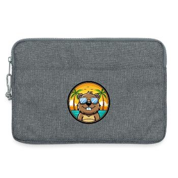 Biber Lustige Cartoon Sommer Strand Sonnenbrille Cool - Laptoptasche 13" - Grau meliert - Vorne