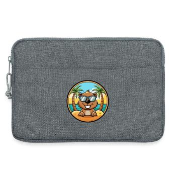 Biber Lustige Cartoon Sommer Strand Sonnenbrille Cool - Laptoptasche 13" - Grau meliert - Vorne
