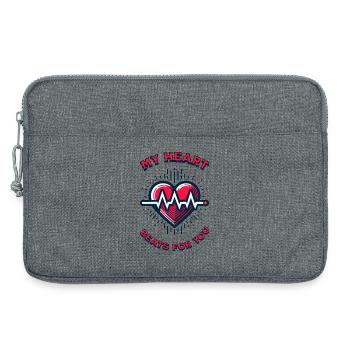 My Heart Beats For You - Laptoptasche 13" - Grau meliert - Vorne