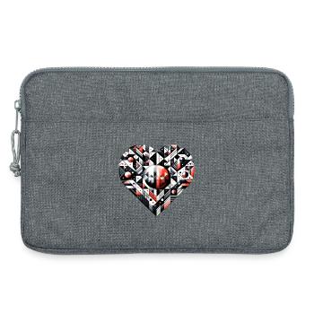 Coeur géométrique : Un grand cœur. - Sacoche pour ordinateur portable 13 pouces - gris chiné - Devant