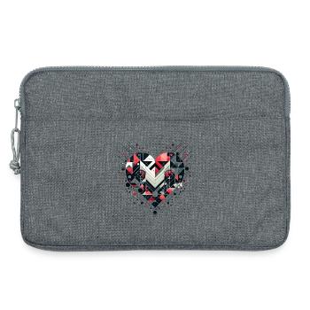 Geometrisches Herz - Laptoptasche 13" - Grau meliert - Vorne