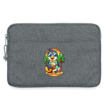 Lustige Pinguin Sommer Strand Sonnenbrille Hawaiianisch - Laptoptasche 13" - Grau meliert - Vorne
