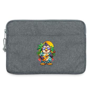 Lustige Pinguin Sommer Strand Sonnenbrille Hawaiianisch - Laptoptasche 13" - Grau meliert - Vorne