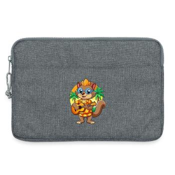 Drôle d’écureuil d’été plage lunettes de soleil hawaïenne - Sacoche pour ordinateur portable 13 pouces - gris chiné - Devant