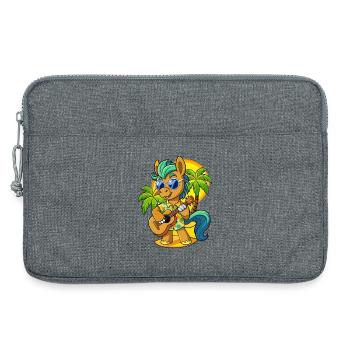 Drôle Pony Dessin Animé Plage D’été Lunettes De Soleil Guitare - Sacoche pour ordinateur portable 13 pouces - gris chiné - Devant
