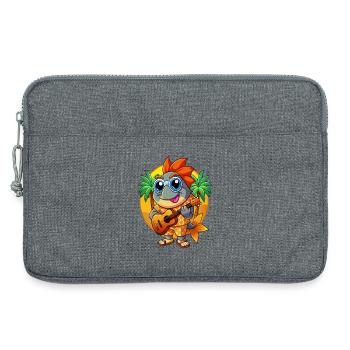 Lustige Fisch Cartoon Sommer Strand Sonnenbrille Gitarre - Laptoptasche 13" - Grau meliert - Vorne