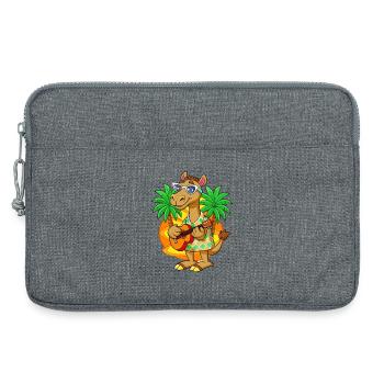 Lustige Kamel Cartoon Sommer Strand Sonnenbrille Gitarre - Laptoptasche 13" - Grau meliert - Vorne