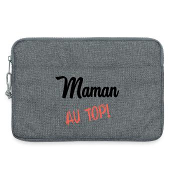 FÊTE DES MÈRES. BONNE FÊTE MAMAN. MAMAN - Sacoche pour ordinateur portable 13 pouces - gris chiné - Devant