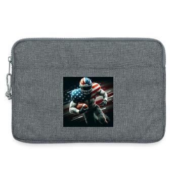 Patriotischer American Football - Laptoptasche 13" - Grau meliert - Vorne