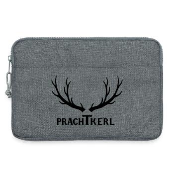 Prachtkerl Hirschgeweih Geschenk - Idee - Laptoptasche 13" - Grau meliert - Vorne