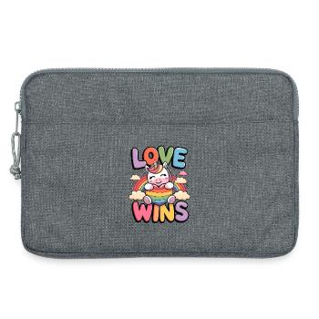 L’amour gagne - Sacoche pour ordinateur portable 13 pouces - gris chiné - Devant