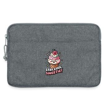 Bleib cool, Süßer! - Laptoptasche 13" - Grau meliert - Vorne