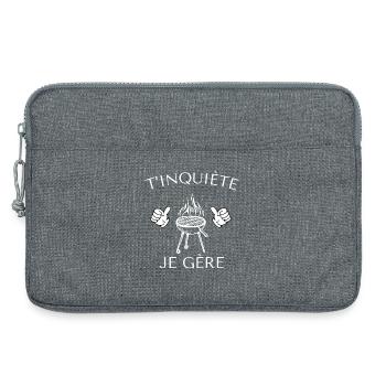 T’inquiète je gère - Sacoche pour ordinateur portable 13 pouces - gris chiné - Devant