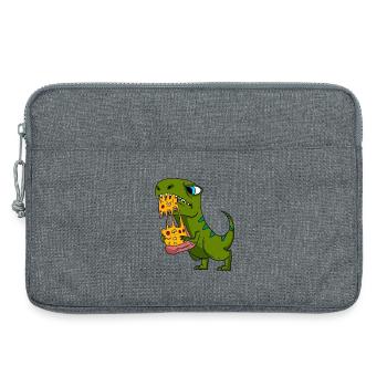 Cadeau de restauration rapide de pizza de dinosaure Dino - Sacoche pour ordinateur portable 13 pouces - gris chiné - Devant