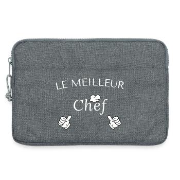Tablier de cuisine le meilleur chef - Sacoche pour ordinateur portable 13 pouces - gris chiné - Devant