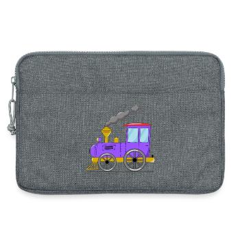 Kinderzug Eisenbahn lila - Laptoptasche 13" - Grau meliert - Vorne