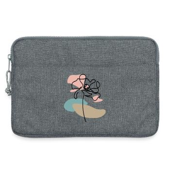 Abstrakte Mohnblume Poppies line art Farbklecks - Laptoptasche 13" - Grau meliert - Vorne