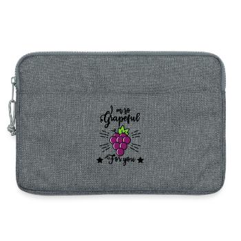 I'm So Grapeful For You – Funny Grape Motif - Laptop bag 13" - heather grey - Front