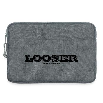 Looser sehen anders aus Spruch Geschenk Shirt - Laptoptasche 13" - Grau meliert - Vorne
