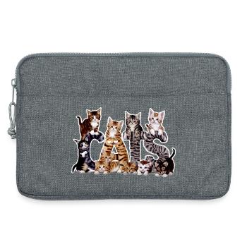 Chatons en lettres : collage adorable - Sacoche pour ordinateur portable 13 pouces - gris chiné - Devant