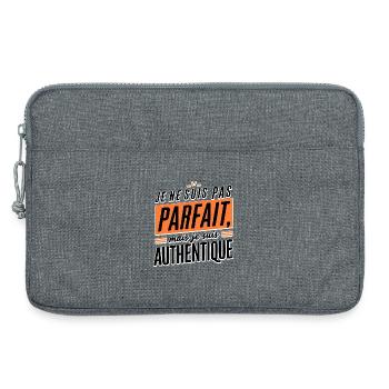 Je ne suis pas parfait mais authentique - Sacoche pour ordinateur portable 13 pouces - gris chiné - Devant