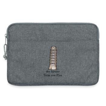 der kursive Turm von Pisa - schief versus kursiv - Laptoptasche 13" - Grau meliert - Vorne