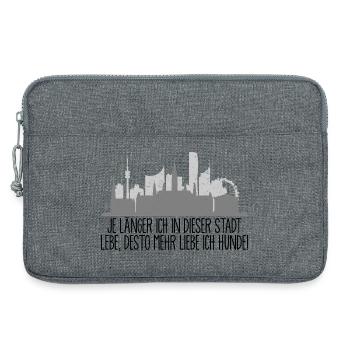 je länger ich in Wien lebe, desto mehr liebe Hunde - Laptoptasche 13" - Grau meliert - Vorne