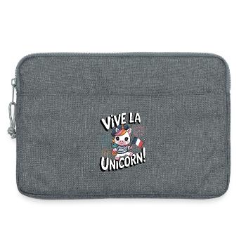 Vive La Licorne ! - Sacoche pour ordinateur portable 13 pouces - gris chiné - Devant